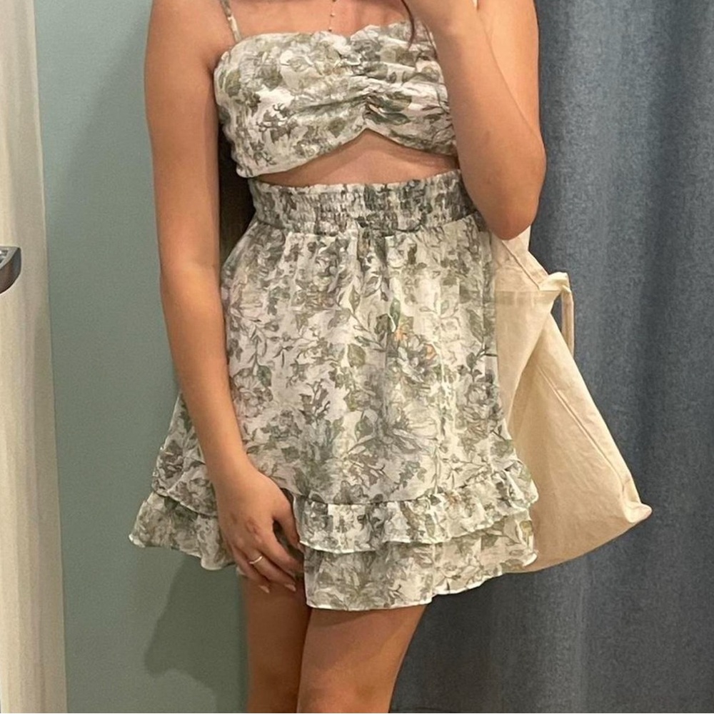 Windsor green and white floral dress